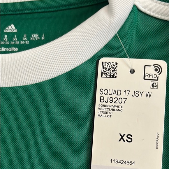 NWT women’s Adidas Green Sports Jersey Shirt, XS - Picture 4 of 6